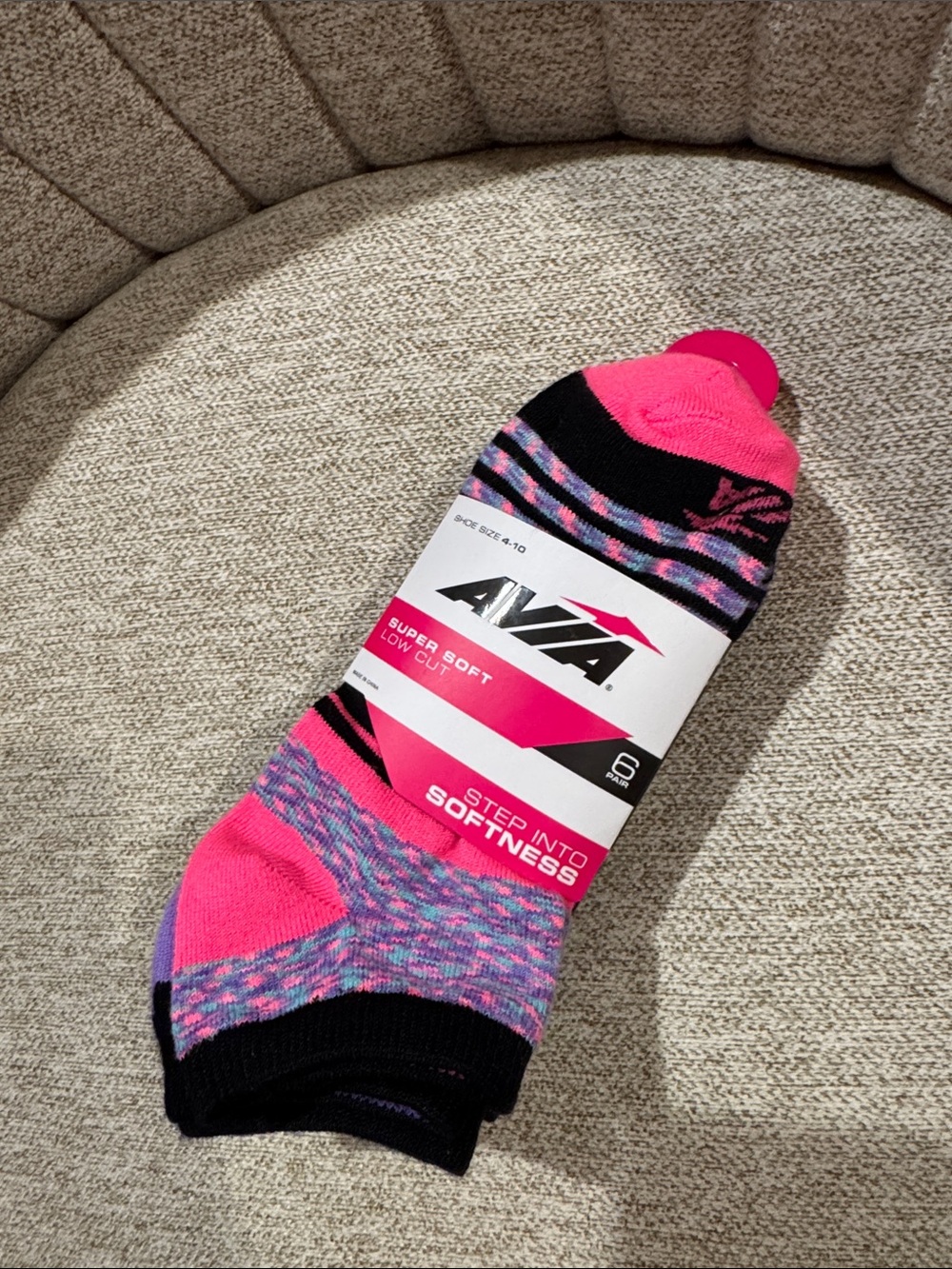AVIA Women’s Low Cut Socks - Pink/Black